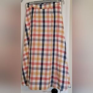 Loft midi gingham skirt